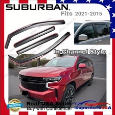 For Chevrolet Suburban 21-25 In-Channel Vent Window Visors Rain Guard Deflectors