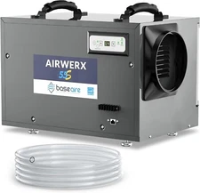 BaseAire 120 Pints CrawlSpace/Commercial Dehumidifier with Continuous Drain Hose