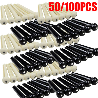 50/100PCS Acoustic Guitar Bridge Pins Plastic String End Peg Fastener Holder US