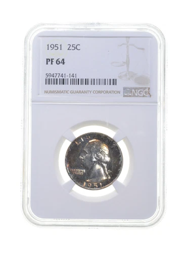 PF64 1951 Washington Quarter - Graded NGC Beautiful Tone *4428