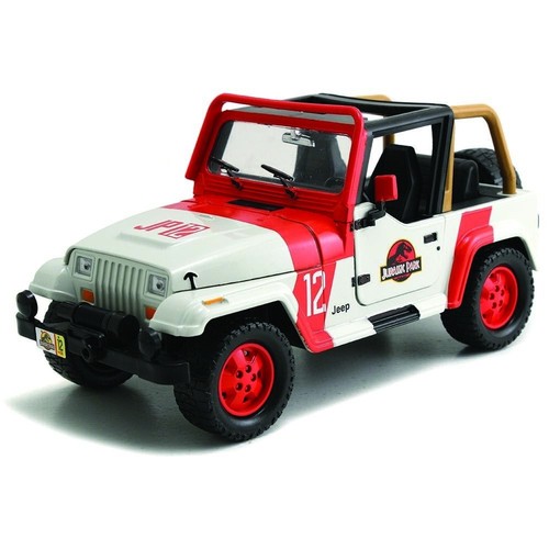 JADA 1:24 1992 JEEP WRANGLER JURASSIC WORLD DIE-CAST WHITE 97806 - Picture 2 of 10