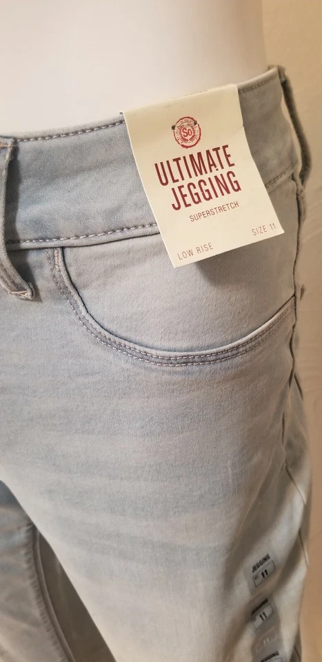 Pantalones de mezclilla ajustados de tiro lento súper elásticos Ultimate Jegging talla 11 nuevos con etiquetas SO para mujer Foto 2 de 4