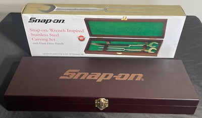 Snap On Wrench Stainless Carving Set Wooden Box 2pc Snapon Tools