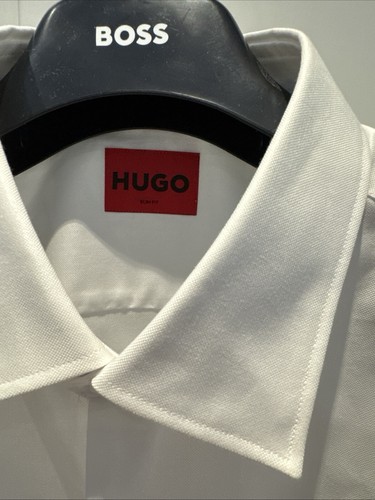 Hugo Boss Koey MENS WHITE SLIM FIT SHIRT , Easy Iron, Size 17- XL BNWT RRP £99❤️ - Picture 3 of 6