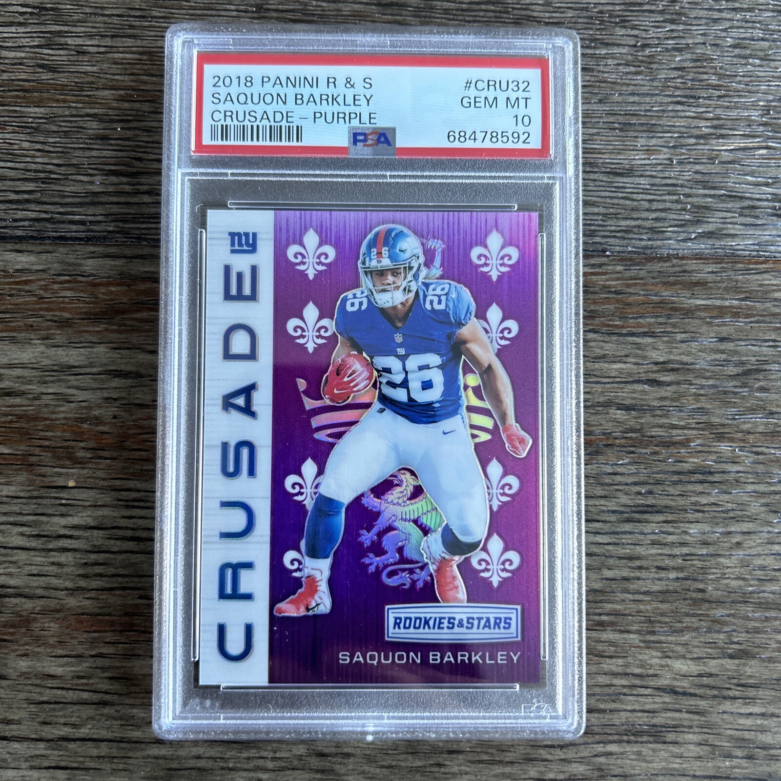 Saquon Barkley Panini Rookies & Stars Crusade #CRU32 Purple