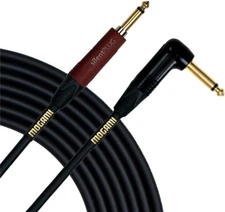 Gold INST Silent S-18R Guitar Instrument Cable, 1/4" TS Male Plugs, Gold Contact