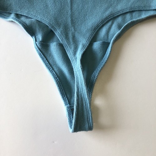 Abercrombie & Fitch Soft A&F Collection Bodysuit Snap Closure Teal Blue Large - Picture 11 of 15