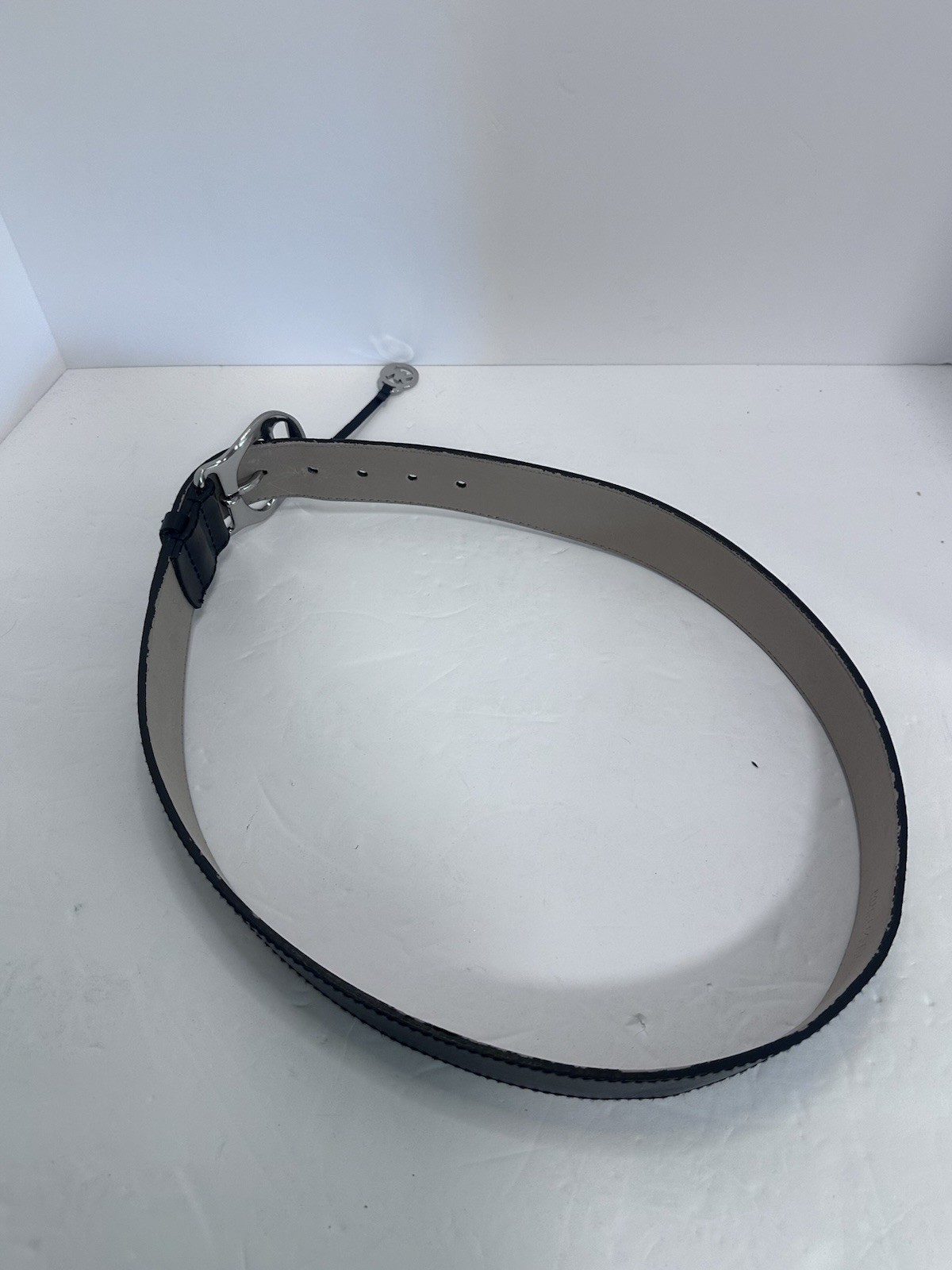 Michael Kors Women's Bwn Belt Silver MK BUCKLE Sz Med,553811 thumbnail 2