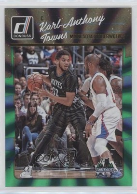 2016-17 Panini Donruss Green Holo Laser 43/99 Karl-Anthony Towns #128 0j4n