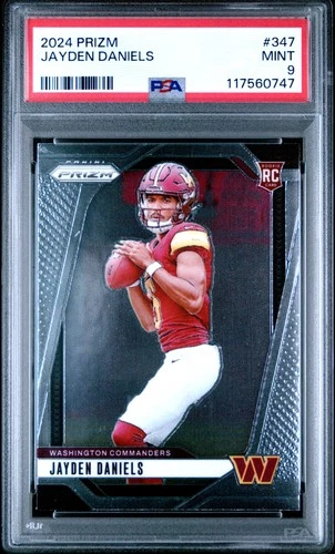 2024 PANINI PRIZM #347 JAYDEN DANIELS ROOKIE RC PSA 9