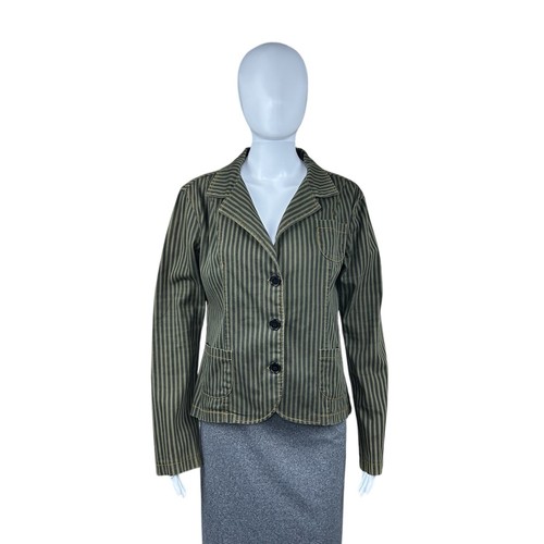 Vintage Serious Clothing Stripe Blazer LARGE Pinstripe Jacket Punk Goth Y2K - Picture 5 of 19