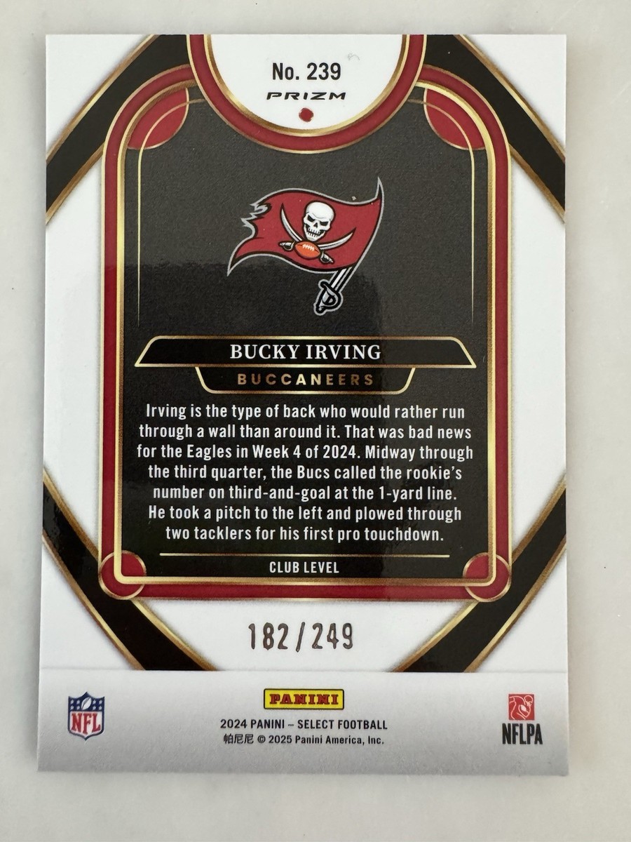 2024 Panini Select - Club Level Bucky Irving #239 Red Shock
