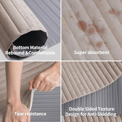Extra Long Wide 74x26 Suede Yoga Mat 1/3 Thick POE Cream