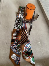 Hermes 100% Silk Twilly, Brown, Includes Presentation Box