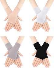 4 Pack Sun Protection UV Gloves Driving Sun Block Gloves Cooling Fingerless