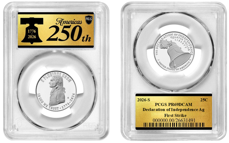 2026 S Silver Quater 25C Declaration of Independence Ag PCGS PR69DCAM FS #948