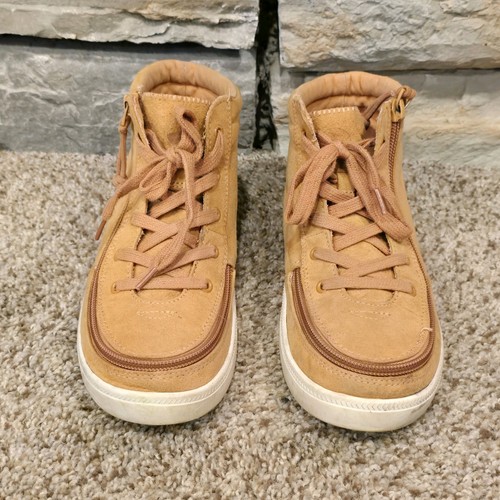 Billy Zippered High Top Sneaker Shoes Big Kid Size 4 Tan Brown - Picture 2 of 9