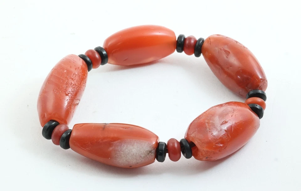 Antiguo Brazalete Cornalina China Tibetana Pema Raka Milenio Amuleto Antiguo Foto 4 de 4