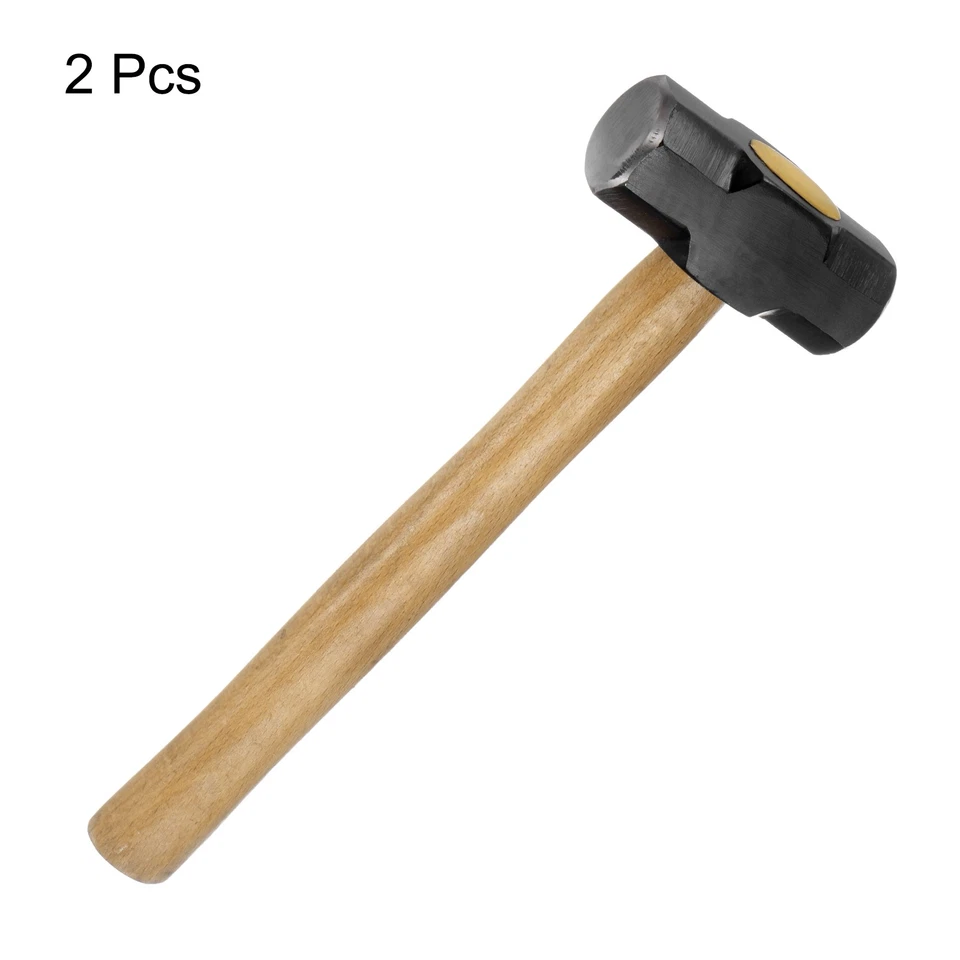 2 Pcs Engineers Hammer 2 Lb Wooden Grip for Home Repairs Black Yellow Foto 3 de 4