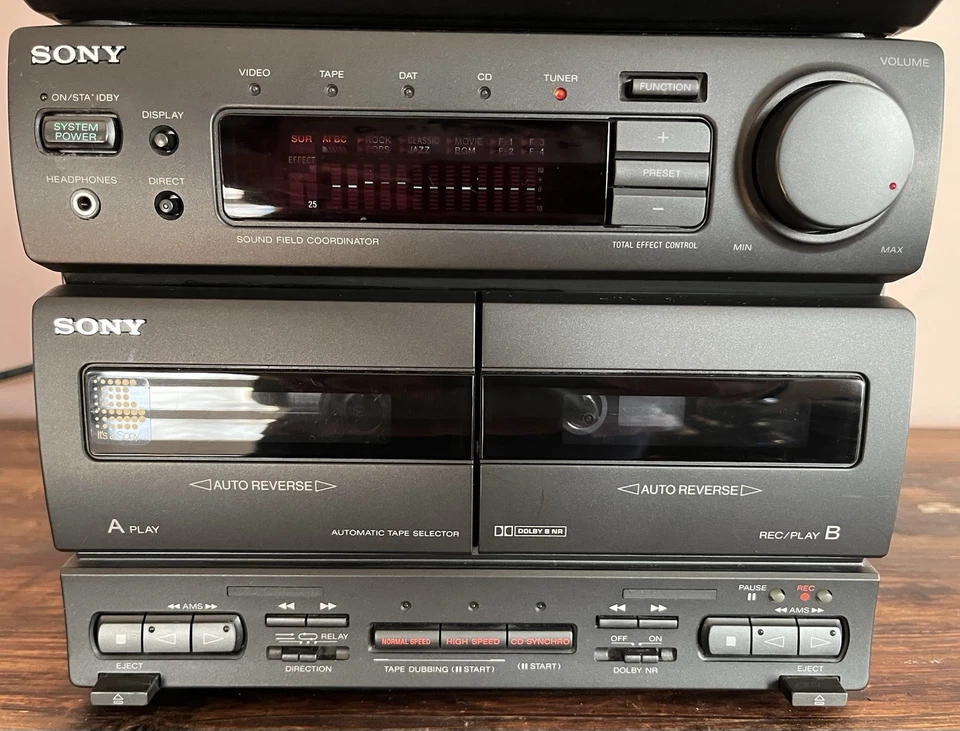 Mini sistema de componentes Hi-Fi Sony MHC-2750 1992 de colección - para piezas o reparación Foto 3 de 4