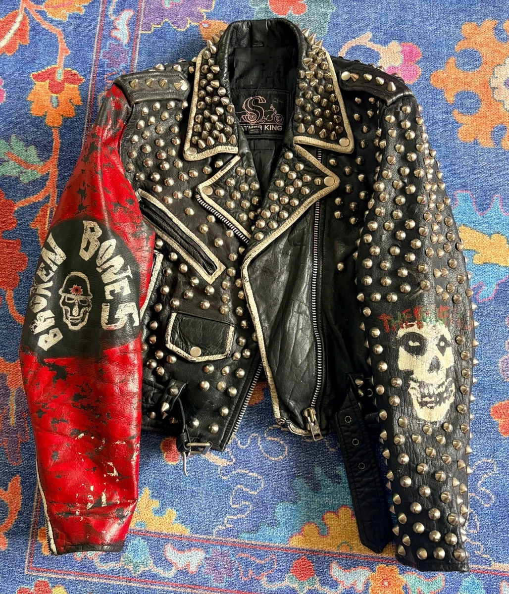 vintage studded leather jacket products for sale | eBay UK