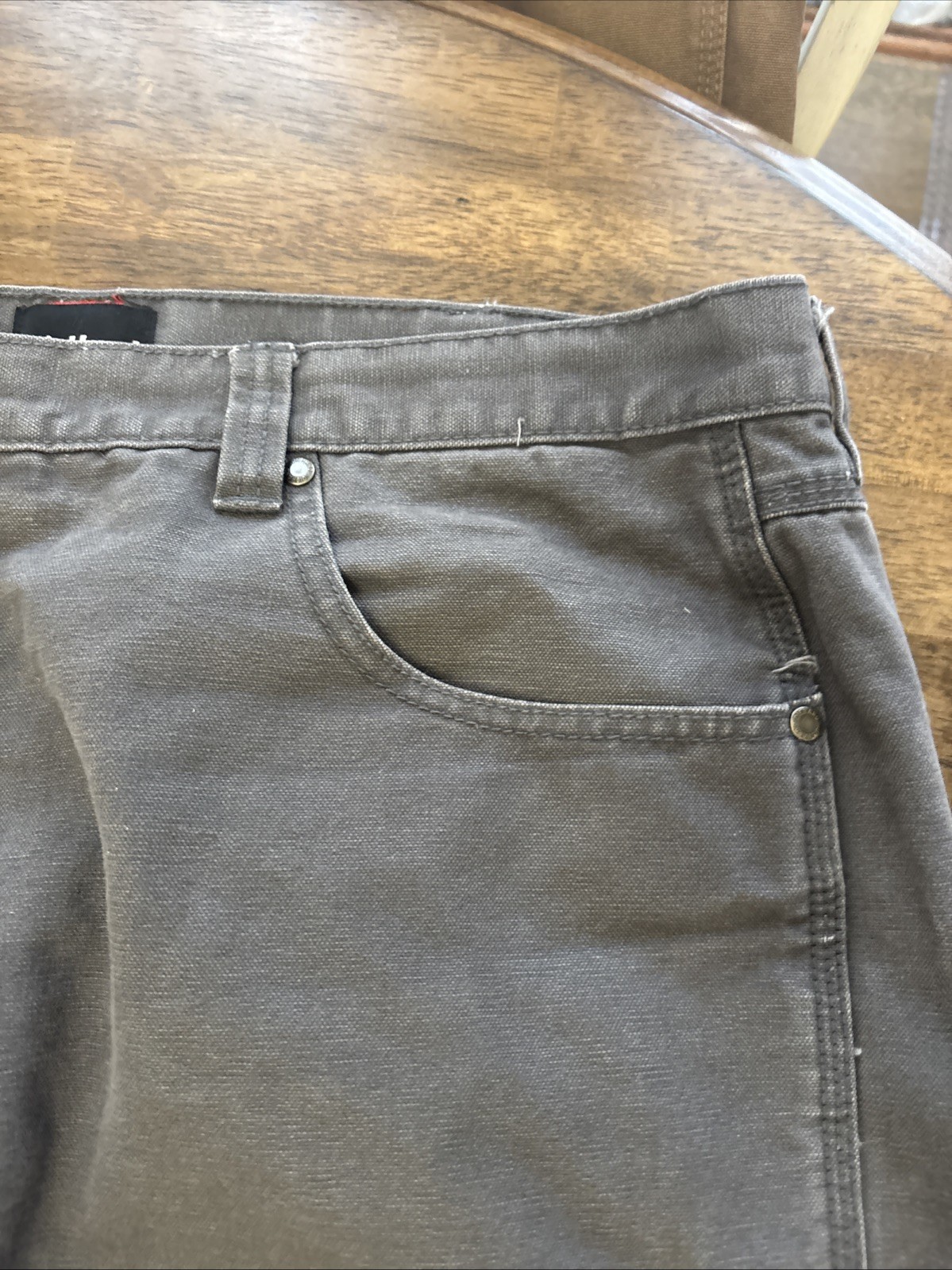 Diehard Gray Canvas Carpenter Work Pants 42X30 St… - image 3