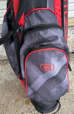Ogio Shredder Charcoal/Black/Red Carry Stand Bag w/ 6 Way Club