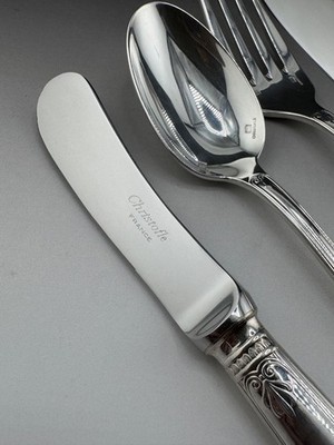 Christofle テーブルナイフ 6本セット Malmaison Christofle Silver Plated 6 Pc Setting Knife,Fork,Salad