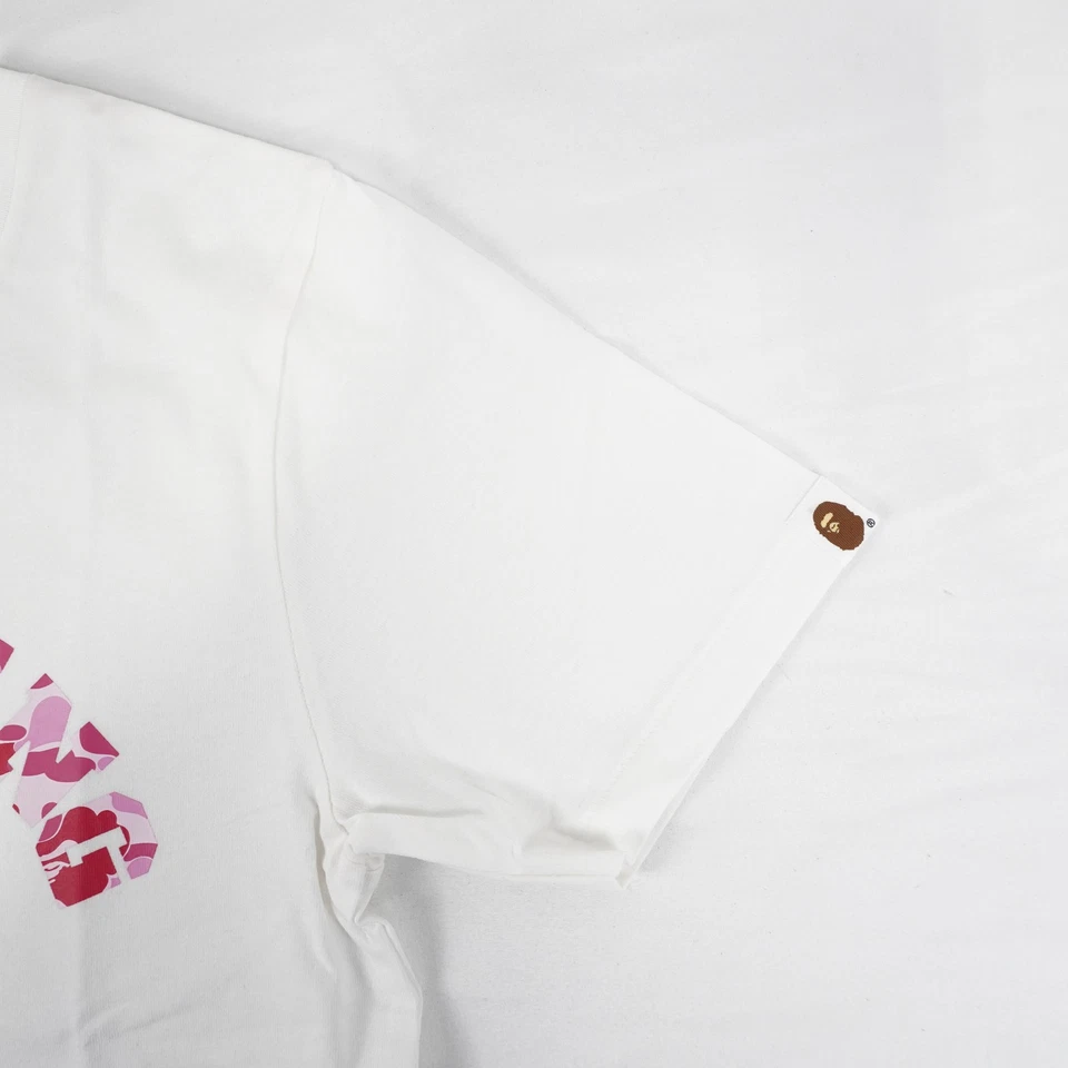 Camiseta de algodón universitario camuflada A Bathing Ape ABC en blanco y rosa - para mujer talla XS Foto 4 de 4