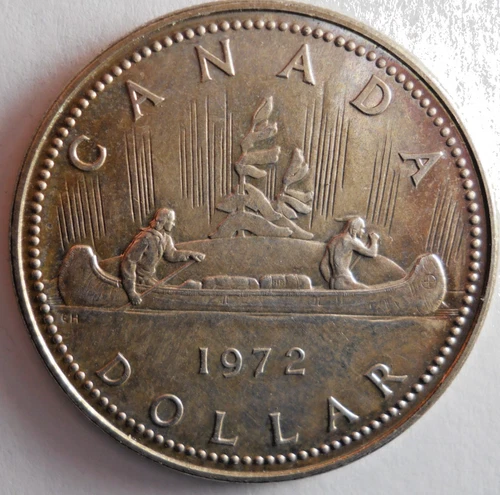 1972 CANADA DOLLAR - AU/UNC - Great Large Silver Coin - Lot #M10