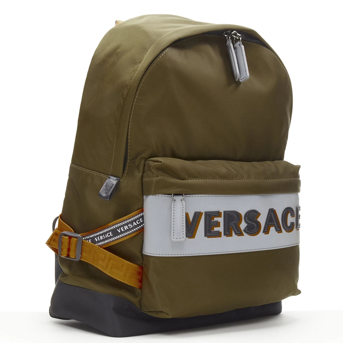 Versace brown gold nylon unisex backpack Versace Gold Luxury Backpack Like new | Mercari main image 3