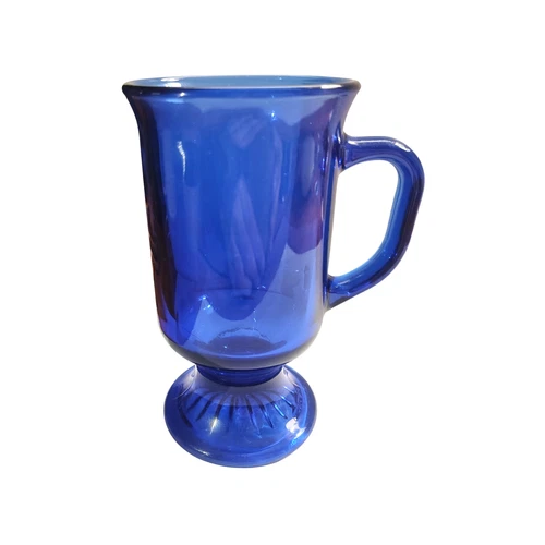 Anchor Hocking Cobalt Blue Footed Mug Vintage USA Made