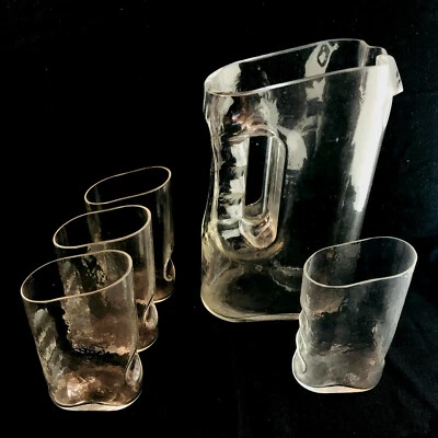 Claus Josef Riedel Karaffe + Gläser schräg 70er Glas Tirol Austria - Bild 1 von 4
