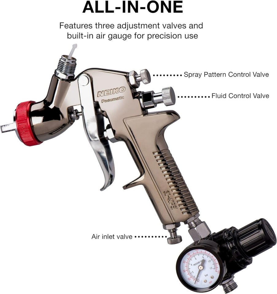 31216A Air Spray Paint Gun, HVLP with Gravity Feed, 2.0 MM Nozzle, 600