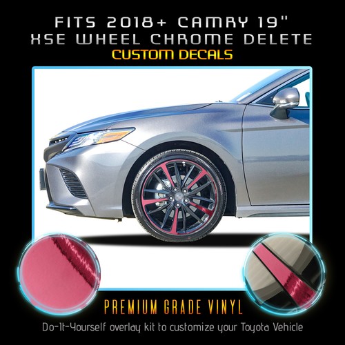2018-2020 Toyota Camry 19" XSE Wheels Rim Chrome Delete Kit - Chrome Mirror - Foto 11 di 15