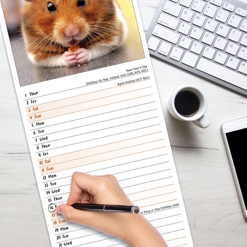 Hamster Slim 2026 Kalender | Slimline Geschenk 15% RABATT MEHRFACHBESTELLUNGEN - Bild 4 von 8