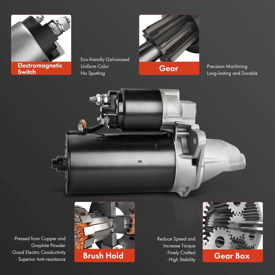 Starter Motor for Land Rover Discovery	1994-2004 Range Rover	 1.7KW CW 12V 9T - Image 4 of 4