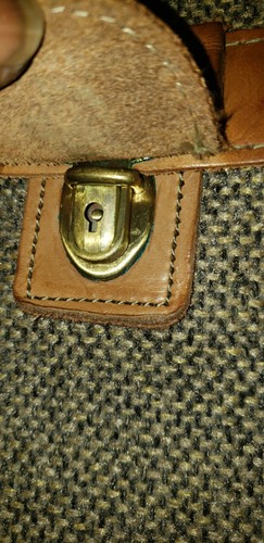 Vintage Hartmann Brown Tweed Leather Carry On Tote Bag Weekender 22” - Picture 10 of 19