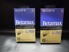  2 NEW SONY BETAMAX L-750 Blank BETA HiFi Tapes SEALED VINTAGE Original Qty 2 