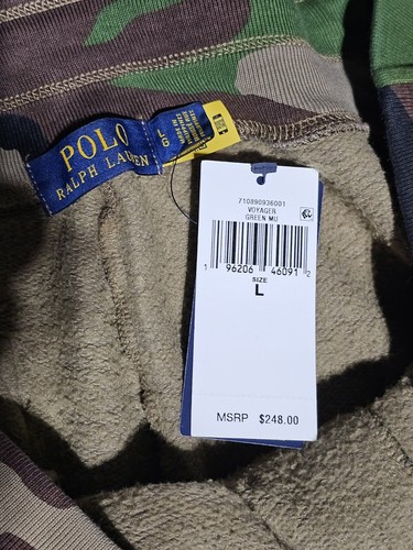 Polo Ralph Lauren Voyager Camo Green Cargo Sweatpants Joggers Men’s Large $248 - Picture 11 of 11