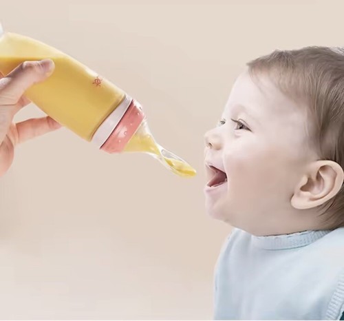 BBET BPA Free Training Feeding Silicone Soft Tip Shape Baby Spoon Bottle Feeder - Picture 5 of 11