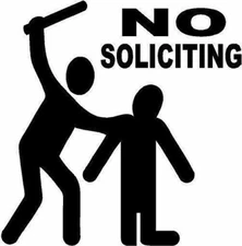 Funny No Soliciting Decal Front Door Beat Down Do Not Knock Home Vinyl Sticker