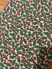 Signature Classics Oakhurst Textiles Holly Berry Fabric Remnant 43.5 x 18.5
