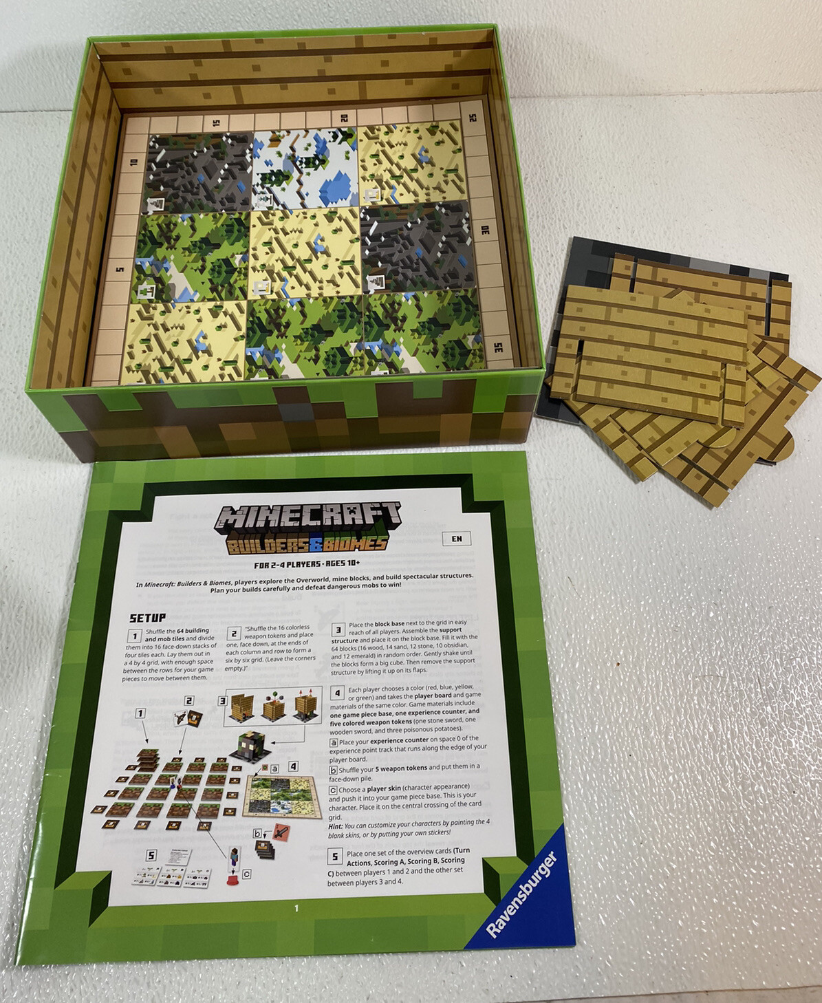 Minecraft Builders and Biomes Board Game Ravensburger Strategy