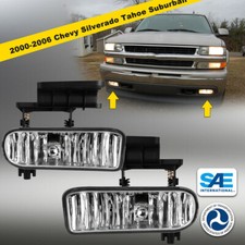 Fog Lights For 1999-2002 Chevy Silverado Suburban Tahoe Bumper Clear Lamps Pair
