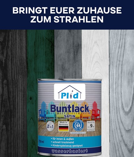 Buntlack 1,5L für ca. 18m² - Silbergrau / Holzfarbe Türenlack Acryllack - Bild 2 von 8