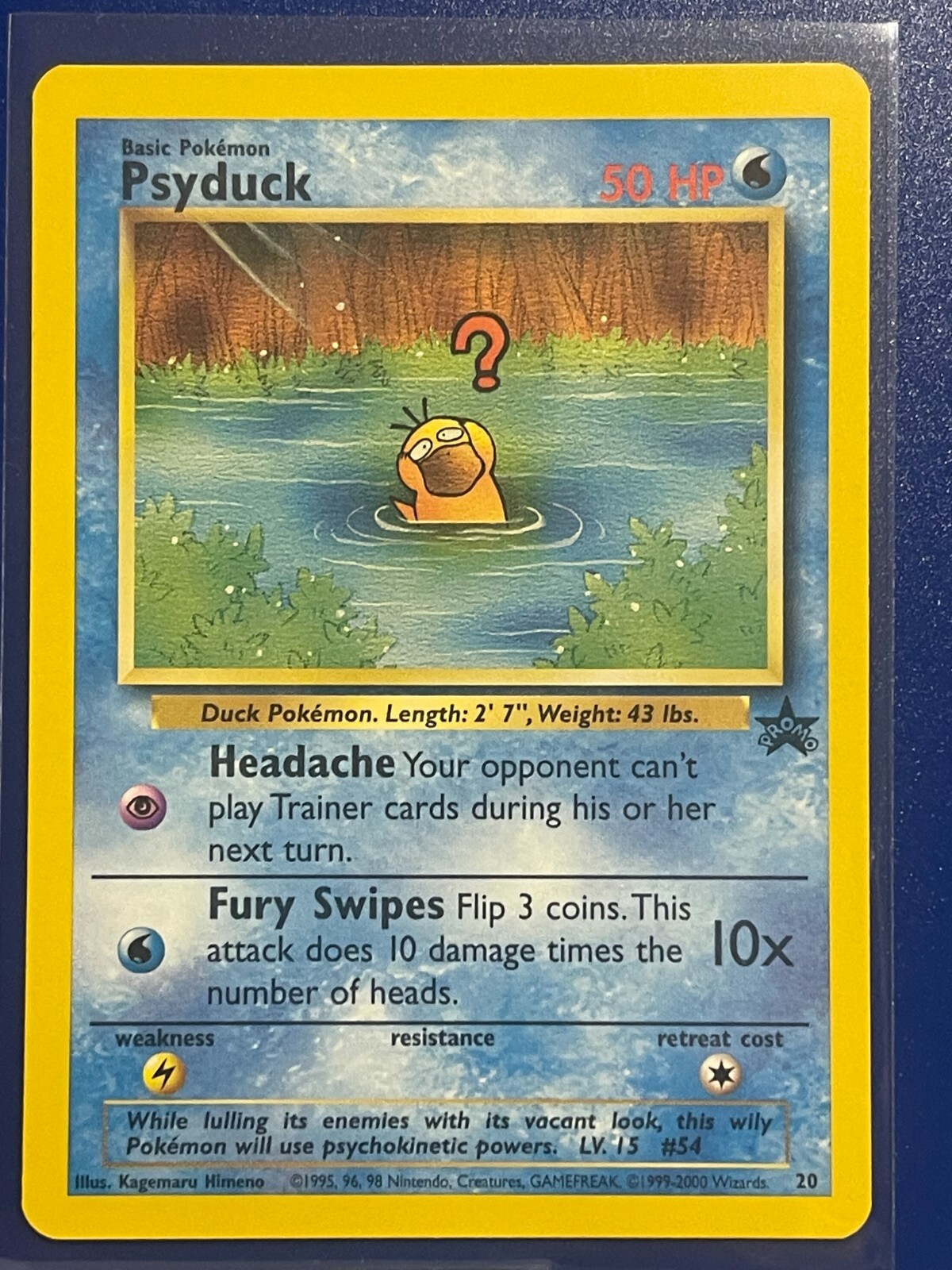 PSYDUCK # 20 Black Star Promo Pokemon Card 2000 WOTC tcg Near Mint !