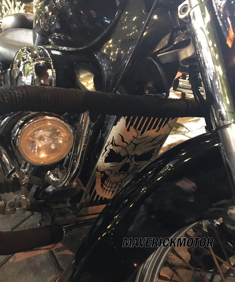 Protector de cubierta de radiador calavera para Honda Shadow VT 750 ACE 97-03 Spirit 01-08 Foto 2 de 4