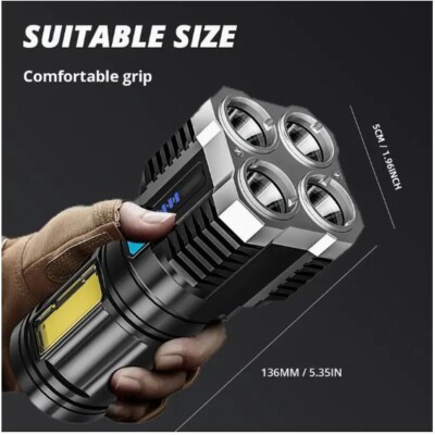 USB Charge Taschenlampe Taschenlampe L-S03 Batterieanzeige Funktion