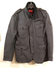 Womens Army Jacket Firetrap L Green 4 Front Pocket Zip Front L S Lining Apolet